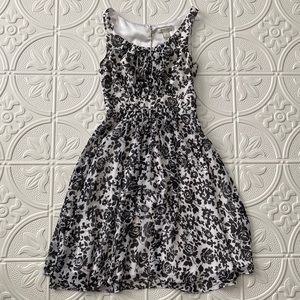 White House Black Market Rose Print Dress